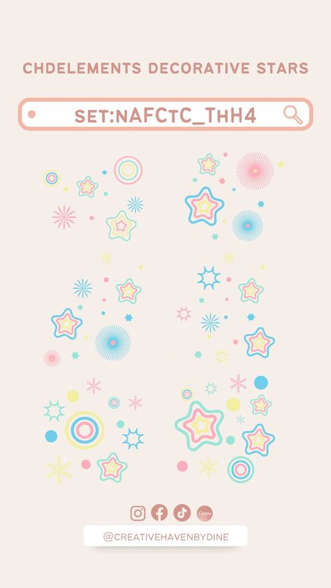 Decorative Stars canvaanimalselements Preppy Canva Elements, Canva Posters Design Aesthetic, Canva Decoration Element, Canva Codes Graphics, Cute Canva Elements Keyword, Canva Key Words, Canva Codes Elements Aesthetic, Colour Platette, Canva Sets Elements