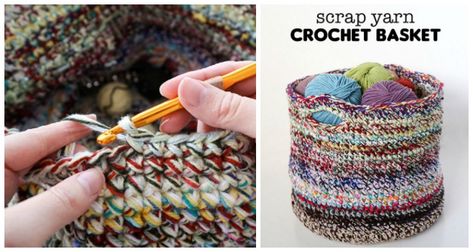 Crochet Free Patterns, Scrap Yarn Basket, Rainbow Basket, Yarn Baskets, Pumpkin Crochet, Scrap Yarn Crochet, Yarn Basket, Free Crochet Doily Patterns, Crochet Rainbow
