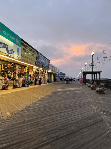 New Jersey Boardwalk Aesthetic, Summer New Jersey, Ocean City New Jersey Boardwalk, Island Beach State Park Nj, Beach Town Summer, Seaside Heights Nj Boardwalk, Beach Pier Aesthetic, New Jersey Shore Aesthetic, Summer Boardwalk Aesthetic