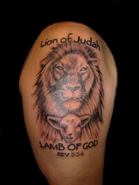 12+ Best Lion and Lamb Tattoo Designs | PetPress Lion And Lamb Tattoo, Judah Tattoo, Lion Of Judah Tattoo, Christian Lion, Lion Tattoo Ideas, Lamb Tattoo, Tato Salib, Tato Dengan Makna, Mens Lion Tattoo