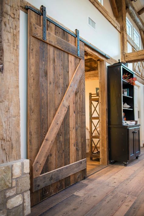 DIY Barn Door Wall Cabinet via KnickofTime.net - From the MBR to bath. Asma Kat, Barn Door Designs, Diy Barn Door, Doors And Hardware, Sliding Barn Door Hardware, Wood Doors Interior, Interior Barn Doors, Barn Doors Sliding, Sliding Barn Door