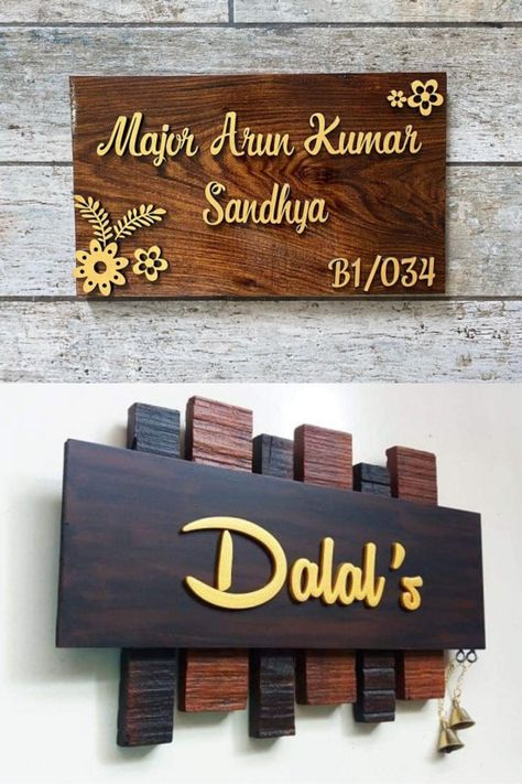 In this article, we’ll delve into the world of wooden name plate designs for homes. Simple Name Plates For Home, Flat Name Plate Design, Main Gate Name Plate Design, Name Plate Ideas For Home, Name Plate Design House Modern, Name Plates For Home Modern Design, Wooden Name Plates For Home, Name Plates For Home Modern, Modern House Name Plate Design