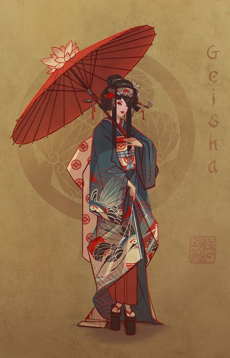 Japan Character Design, Japanese Character Design, Guerriero Samurai, Outfit Drawing, Japan Illustration, Feudal Japan, Character Design Challenge, Arte Grunge, Samurai Artwork