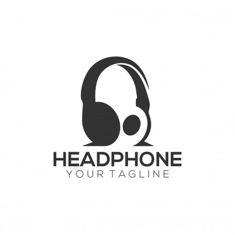 Headphone logo Premium Vector | Free Vector #Freepik #freevector #freebackground #freelogo #freeposter #freemusic Dj Headphones Logo, Dj Logo Ideas, Animal With Headphones, Headphones Logo, Logo Design Music, Rf Logo, Sound Logo, Logo Music, Typo Logo Design