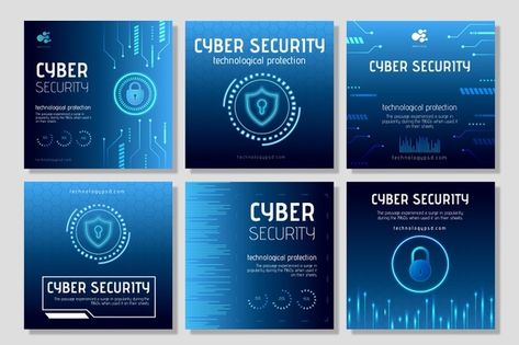 Cyber security instagram posts Free Vect... | Free Vector #Freepik #freevector #technology #computer #social-media #instagram Security Illustration, Linkedin Posts, Technology Posts, Socail Media, Ppt Template Design, Technology Posters, Tech Marketing, Adobe Photoshop Design, Learn Computer Coding