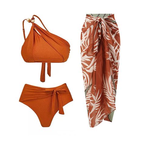 PRICES MAY VARY. ❤ Package Include: 1PC Swimsuit + 1PC Skirt; Sleeveless, With Chest Pads, Floral Print/ Solid Color/ Contrast Panel, High Rise, Ruffle, Slim Fit; Women's Swimming Suit One Piece Swimsuit and Beach Cover up Wrap Skirt Sarong Bathing Suit, 2pcs set. ❤ Design: Sleeveless one piece swimsuit, equipped with chest pads. The slim fitted swimsuit can sculpt your slim waist and charming body curve. All-over floral print makes you vivid and vibrant among the people. Matching cover up saron Mexico, Bathing Suit With Skirt Cover Up, Brown Bathing Suit Outfit, Swimsuit Cover Up Ideas, Bathing Suit For Body Type, Yacht Dinner, Swimsuit Outfit Ideas, Hawaii Swimsuit, Designer Bathing Suits