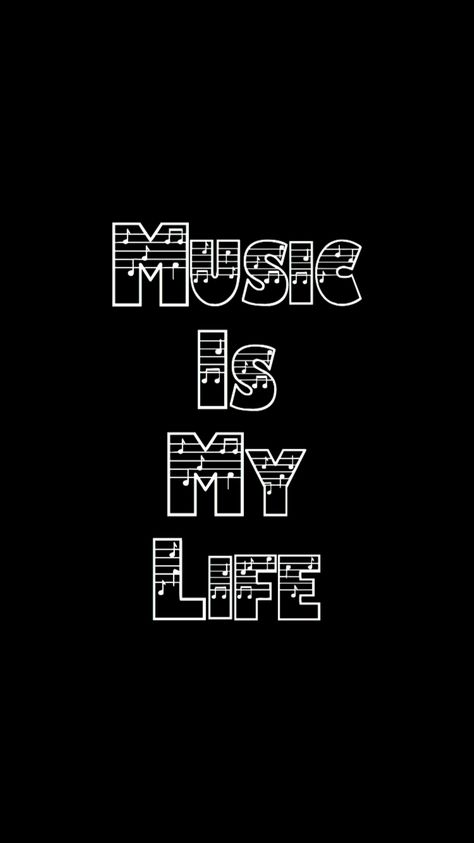 #musicismylife #music #wallpaper Music For Life Wallpaper, I Heart Music Wallpaper, Wallpaper For Musicians, Black Wallpaper Dark Music, Music Related Wallpapers, I Love Music Wallpapers, Black Wallpaper Music, Iphone Wallpaper With Time, Music Lover Wallpaper