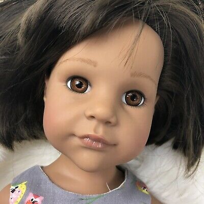 Gotz 19 in Claudia Hispanic Doll 576-20 Brown Hair, Eyes, Skin  | eBay Brown Hair, Gotz Dolls, Short Bangs, African American Dolls, Long Bangs, St Lucia, Bob Cut, Trinidad And Tobago, Jamaica