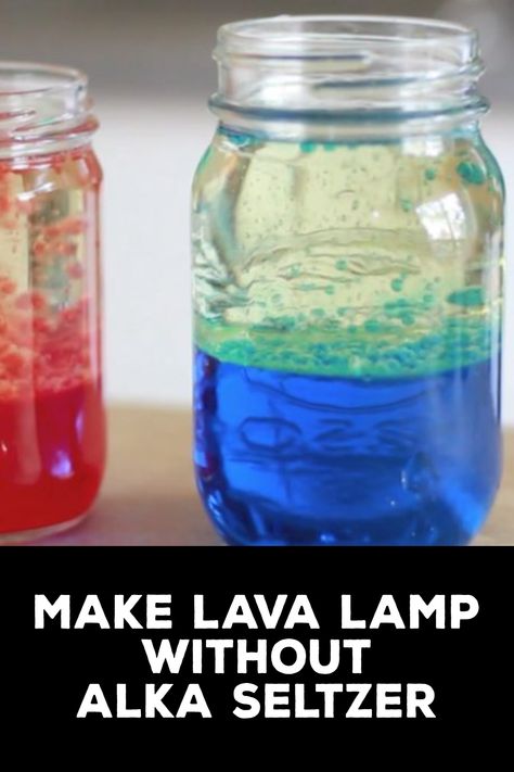 How to Make Lava Lamp Without Alka Seltzer Lava Lamp Birthday Party, Lava Sensory Bottle, Mini Lava Lamps Diy, How To Make Lava Lamps Diy, Alka Seltzer Lava Lamp, Diy Lava Lamp Without Alka Seltzer, How To Make Lava Lamp, How To Make A Lava Lamp In A Bottle, Homemade Lava Lamp Kids