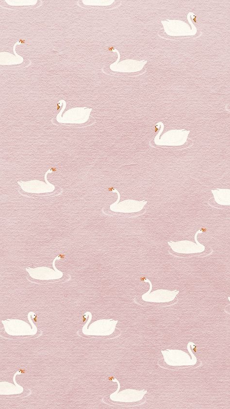 White geese pattern on pink phone wallpaper illustration | premium image by rawpixel.com / manotang