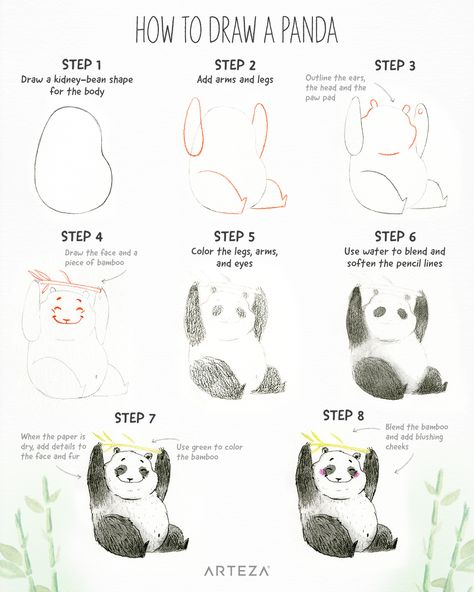 Keep calm, and draw on!   One of the best ways to keep calm is to create something that will make you smile. This smiley, cute panda drawing is sure to do that.  And with this easy step-by-step panda drawing tutorial, you can learn how to draw a panda of your very own. 🐼 Draw A Panda, Panda Sketch, Colored Pencils Drawing, Cute Panda Drawing, Smile Drawing, Panda Drawing, Drawing Pencils, Sweet Drawings, Bear Drawing