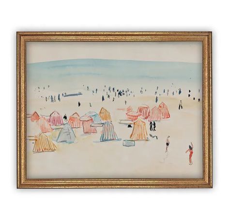 Century Painting, Beach House Art, Artwork Print, House Art, Office Depot, Vintage Canvas, Coastal Wall Art, Beach Wall Art, Beach Art