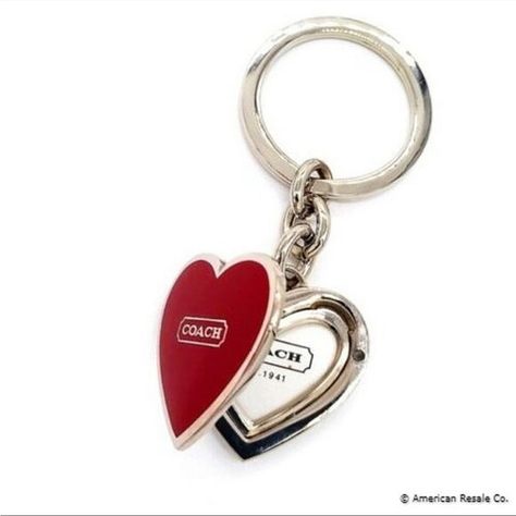 Nwt See Pictures For Details. Charms For Keychains, Red Keychain Aesthetic, Fall Keychains, Heart Locket Silver, Jeep Keychain, Red Keychain, Cute Keychains, Locket Silver, Coach Eyeglasses