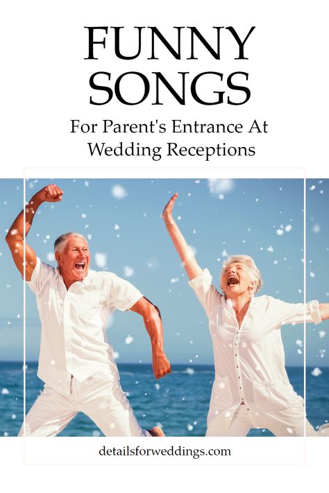 Unveiling Hilarious Songs for the Parent's Entrance at Wedding Receptions! Break tradition with a touch of humor as your parents walk in. Explore this playlist of funny tunes, turning their entrance into a lighthearted and unforgettable moment for everyone! Parents Dance Songs Wedding, Songs For Parents To Walk Into Wedding, Mother Daughter Wedding Songs, Walk Out Songs, Reception Entrance Songs, Bride Entrance Songs, Wedding Entrance Songs, Funny Walk, The Shirelles