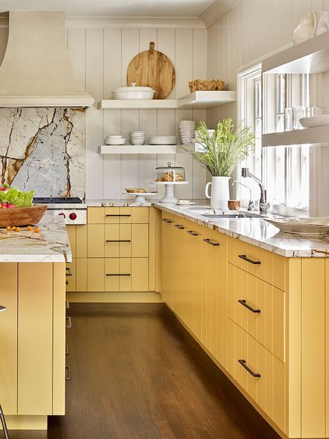 Berry Kitchen Cabinets, Kitchen With Yellow Cabinets, Kitchens With Yellow Cabinets, Yellow Kitchen Cabinets Ideas, Kitchen Yellow Cabinets, Mustard Yellow Cabinets Kitchen, Colorful Kitchen Cabinet Ideas, Mustard Yellow Cabinets, Mustard Cabinets Kitchen