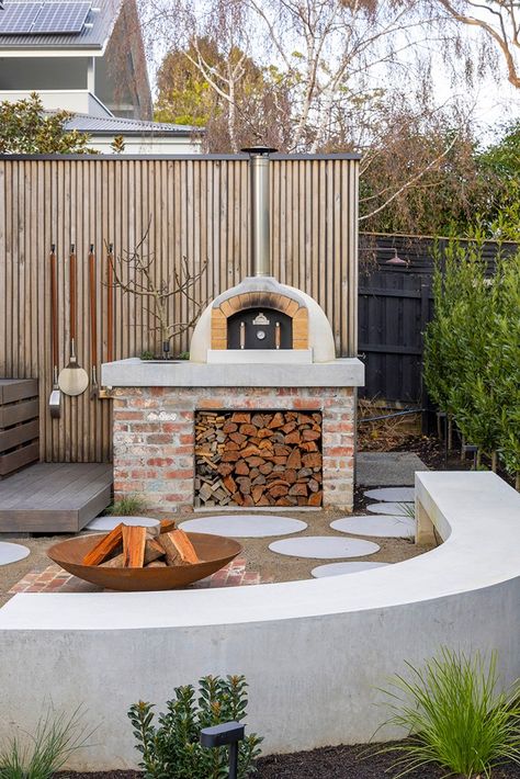 How to grow a coastal garden | Better Homes and Gardens Pizza Oven Outdoor Kitchen, Fire Pit Pizza, Outdoor Bbq Kitchen, Outdoor House, Outdoor Pizza Oven, Pizza Oven Outdoor, Outdoor Pizza, Fire Pit Area, Coastal Gardens