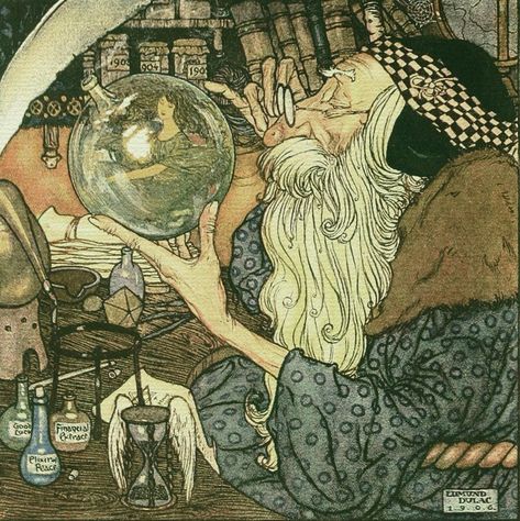 Art And Illustration, Edmund Dulac, Illustration Noel, Father Time, Fairytale Illustration, Illustration Vintage, Art Et Illustration, Fairytale Art, Arte Fantasy