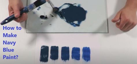 How To Make Navy Blue Paint, Paint Color Mixing, Midnight Blue Paint, Paint Step By Step, Navy Blue Paint Colors, Blue Paint Color, Navy Blue Paint, Anime Canvas Painting, Mixing Paint Colors