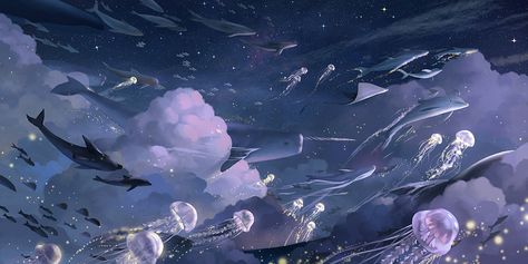 the sea of the sky on Behance Jellyfish, The Ocean, Fish, Jelly, Jelly Fish, In The Ocean, Floating, Laptop, Wattpad