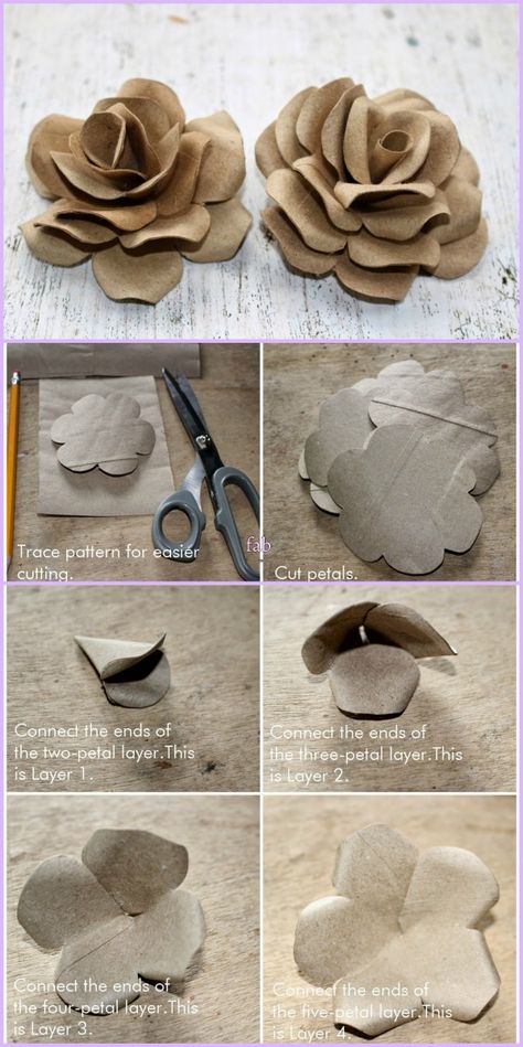 DIY Toilet Paper Roll Rose Flower Tutorial Paper Roll Crafts Diy, Toilet Roll Art, Toilet Paper Roll Diy, Toilet Paper Roll Wall Art, Diy Toilet Paper, Toilet Paper Roll Art, Paper Towel Crafts, Toilet Paper Art, Toilet Roll Craft