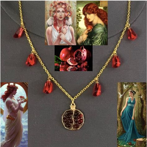 Pomegranate Beads, Greek Goddess Mythology, Hades God Of The Underworld, Demeter Goddess, Goddess Mythology, Katherine Of Aragon, Hades God, Goddess Persephone, Persephone Greek Goddess