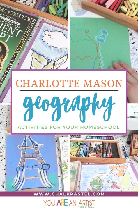 Engaging Charlotte Mason Geography Activities For Your Homeschool - You ARE an ARTiST! Homeschool World Geography, World Geography Lessons, Geography Homeschool, Charlotte Mason Curriculum, Us Geography, Unit Studies Homeschool, Study Drawing, Geography Activities, Charlotte Mason Homeschool