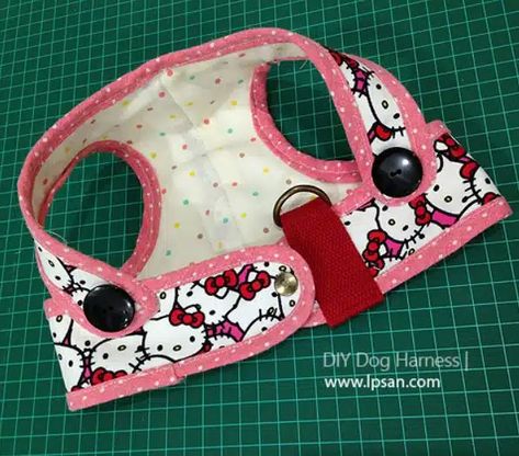 13 Free DIY Cat Harnesses You Can Make Today (With Pictures) - Catster Patchwork, Dog Harness Pattern Free, Harness Pattern, Kitten Harness, Dog Harness Pattern, Diy Dog Toys, Dog Clothes Diy, Dog Clothes Patterns, Cat Harness