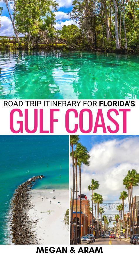 Florida Gulf Coast Road Trip, Florida Road Trip Itinerary, A1a Road Trip Florida, Florida Road Trip Ideas, Gulf Coast Road Trip, What To Do In Florida, Florida Itinerary, Mexico Vacation Destinations, Florida Gulf Coast Beaches