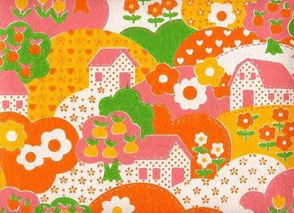 precious 1960's wallpaper. Retro Illustrations, Kawaii, Retro Ceramics, Wallpaper Removal, Textile Designs, Motif Vintage, Retro Fabric, Retro Designs, Retro Wallpaper