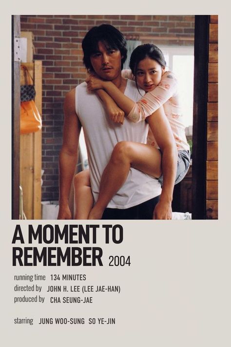 korean movie minimalist polaroid poster by @febraez A Moment To Remember Movie, Love Me Love Me Not, Film For Her, Remember Movie, Polaroid Movie Poster, Indie Movie Posters, Movies To Watch Teenagers, Girly Movies, New Movies To Watch