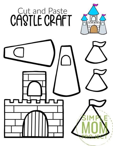 Princess And Knight Preschool Theme, Preschool Castle Craft, Castle Crafts For Preschool, Castle Preschool Craft, Castle Printable Template, Build A Princess Printable, Prince And Princess Crafts For Preschool, Castle Building Project For Kids, Castles And Crowns Preschool