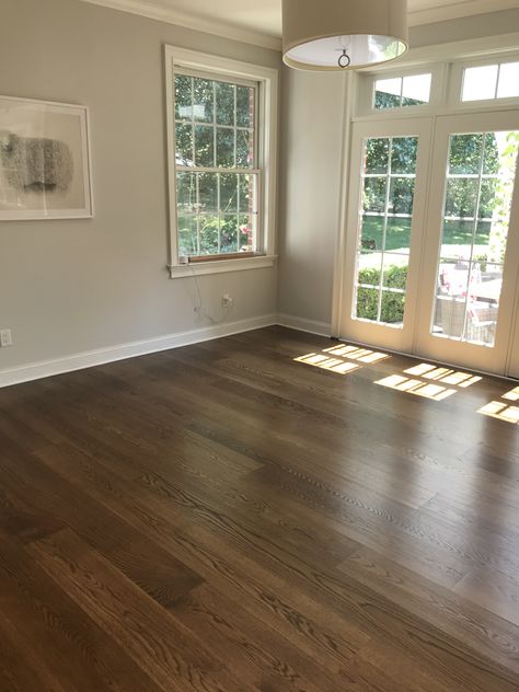 Laminent Flooring Ideas, Classic Wood Flooring, Lvp Flooring Dark Brown, Laminate Wood Flooring Dark, Dark Wood Floors With Rug, Traditional Wood Floor Colors, Mocha Hardwood Floors, Dark Wood Stained Floors, Living Room With Medium Wood Floors