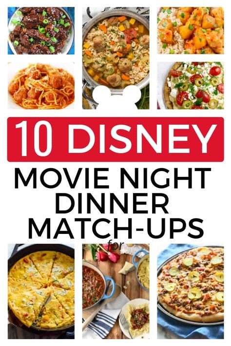 Family Movie Night Dinner Ideas At Home, Meals From Disney Movies, Fun Dinners For Two, Disney Movie Meal Ideas, Dinner Recipes For Movie Night, Fun Family Themed Dinner Ideas, Spiderman Movie Night Food, Avatar The Last Air Bender Recipes, Disney Chicken Recipes