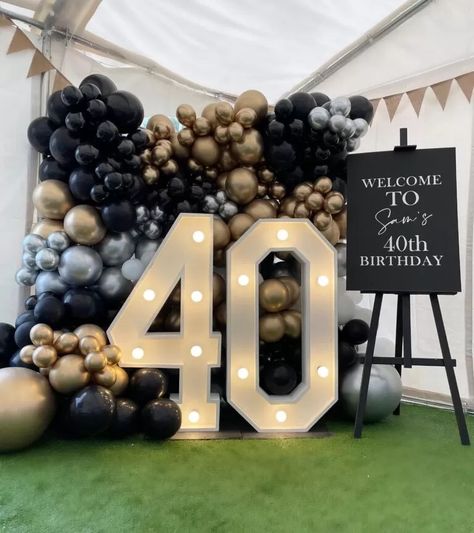 40th birthday party ideas 40th Theme, 40th Birthday Party Men, 40th Birthday Party Ideas, 40th Birthday Party Themes, 40th Birthday Themes, 40th Birthday Balloons, Husband 40th Birthday, 40th Birthday Men, 40th Bday Ideas