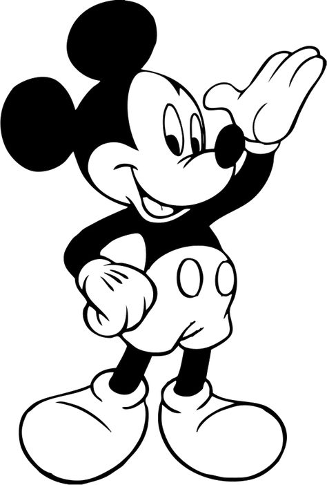 How To Draw Mickey Mouse, Mini Y Mickey, Mickey Mouse Black And White, Mickey Mouse Painting, Mickey Mouse Drawing, Mickey Mouse Clubhouse Cake, Mickey Coloring Pages, Mickey Mouse Printables, Mickey Mouse Png