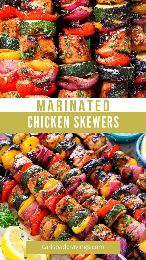 Chicken Skewers With Vegetables, Mexican Chicken Kabobs On The Grill, Kabobs In The Oven Chicken, Chicken Veggie Skewers Grilled, Kababs Chicken Marinade, Chicken Vegetable Skewers, Mexican Chicken Kabobs, Bbq Chicken Skewers In Oven, Oven Roasted Kabobs