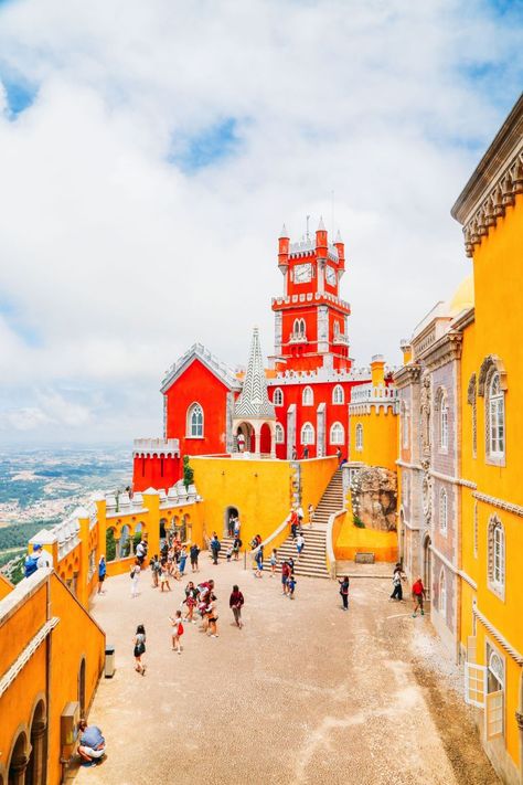 The Beautiful Pena Palace Of Sintra, Portugal (37) Belem, Fortaleza, Best Places In Portugal, Pena Palace, Places In Portugal, Famous Castles, Travel Spain, Sintra Portugal, Quiet Beach