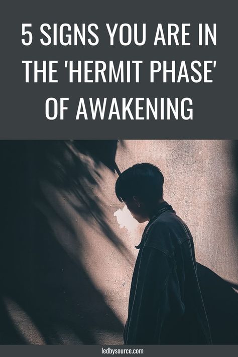 Here are five clear signs you are in the 'hermit phase' of a spiritual awakening. Psychic Development Learning, Spiritual Awakening Higher Consciousness, Spiritual Growth Quotes, Spiritual Awakening Quotes, Awakening Consciousness, Spiritual Awakening Signs, The Hermit, Spiritual Journals, Awakening Quotes