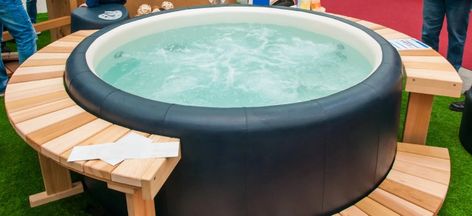 Insulate An Inflatable Hot Tub, Portable Jacuzzi Ideas, Inflatable Hot Tub Base Ideas, Soft Hot Tub Surround Ideas, Soft Tub Patio Ideas, Inflatable Hot Tub Set Up, Coleman Hot Tub Ideas, Outdoor Inflatable Hot Tub Ideas, Blow Up Hot Tub Ideas Backyard