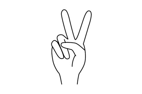 Piece Sign Hand Drawing Reference, Peace Hand Sign Drawing, Friendship Symbols Signs, Body Gestures Drawing, Peace Hand Drawing, Peace Sign Drawing, Peace Drawing, Symbol Of Friendship, Body Gestures