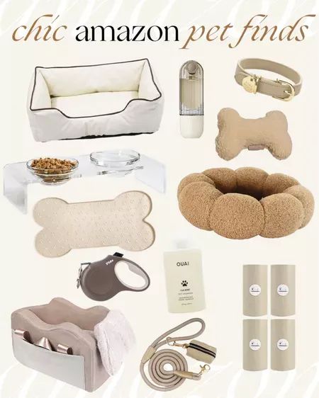 Aesthetic Pet Accessories, Cute Dog Essentials, Neutral Dog Accessories, Dog Amazon Finds, Aesthetic Dog Accessories, Dog Things Pet Products, Puppy Stuff Accessories, Aesthetic Dog Supplies, Puppy Room Decor