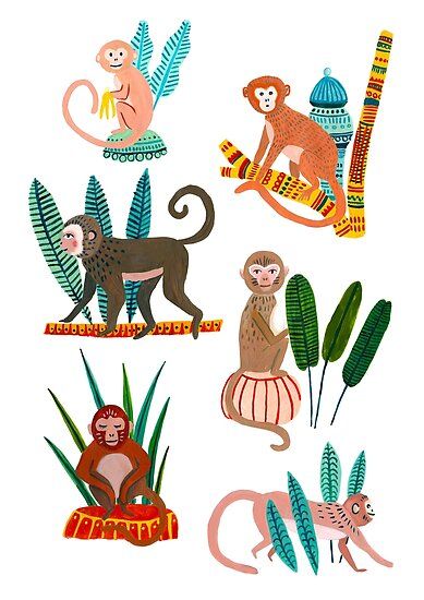 This art work was inspired by my recent trip to Malaysia, A playful Jungle design featuring 6 Malaysian monkeys. • Millions of unique designs by independent artists. Find your thing. Jungle Design, Monkey Illustration, Hanging Monkey, Jungle Illustration, Animal Illustration Art, Jungle Art, Monkey Print, Monkey Art, Tech Art