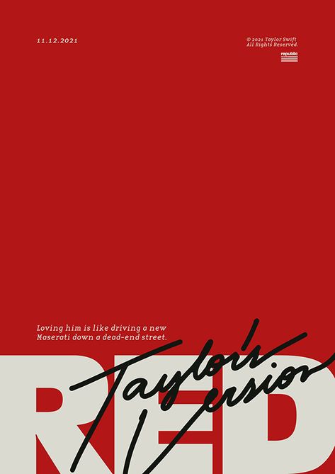 Logos, Red Monochromatic, Red Color Background, Page Layout Design, Wall Logo, 타이포그래피 포스터 디자인, Vintage Poster Design, Taylor Swift Posters, Dead Ends