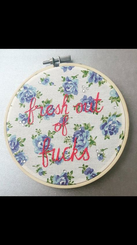 Image Embroidery Stitches, Sweary Embroidery, Curse Words, Embroidery Hoops, Embroidery Hoop Art, Hoop Art, Needle And Thread, Embroidery Hoop, For Girls