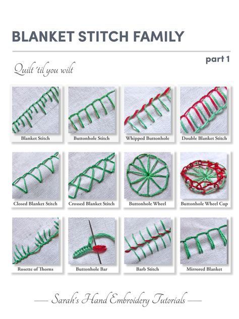 Presenting the Blanket Stitch Family - part 1. Simple open loops can make so much! Here is part 1 of this beautiful family. Blanket Stitch began as a way to secure the edges of unsewn blankets. The stitch is simple to do and gives a decorated look. With time, this stitch was experimented with in hand embroidery, and it gave rise to different variations and styles of this stitch. Make them on edges, borders, outlines and even fillings! What more could you ask for!? Edge Stitching Embroidery, Blanket Stitch Embroidery Design Ideas, Embroidery Simple Stitches, Blanket Stitch Design Embroidery, Quilt Border Stitching Ideas, Blanket Stitches Embroidery, Blanket Edge Stitch, Embroidery Stitches For Edges, How To Secure Embroidery