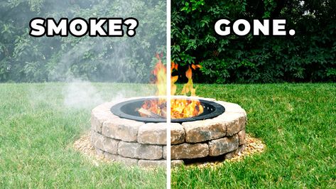 Build your own DIY Smokeless Fire Pit | FixThisBuildThat How To Make A Fire Pit Backyard, Backyard Fire Pit Diy, Fire Pit Off Of Patio, Make Your Own Fire Pit, Fire Pit Bbq Ideas, Build Your Own Fire Pit, Fireplace Outside Fire Pits, Backyard Diy Fire Pit Area, Ideas For Fire Pit Area