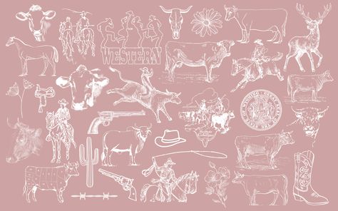 Western Aesthetic Wallpaper Pink, Country Desktop Wallpaper Aesthetic, Ipad Cow Wallpaper, Ipad Wallpaper Cowgirl, Laptop Wallpaper Western Aesthetic, Cow Print Macbook Wallpaper, Cute Cow Desktop Wallpaper, Laptop Wallpaper Country Aesthetic, Macbook Wallpaper Aesthetic Western