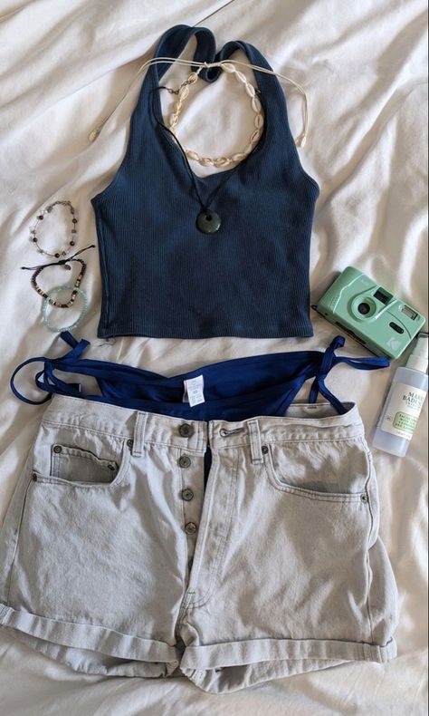 Summer Fit Ideas Aesthetic, Aesthetic Outfits Inspo Summer, Summer Woods Outfit, Boat Fits Aesthetic, Summer Bathing Suit Outfits, Strapless Summer Outfits, Cool Fits Summer, Summer Outfit Ideas Shein, Summer Outside Outfits