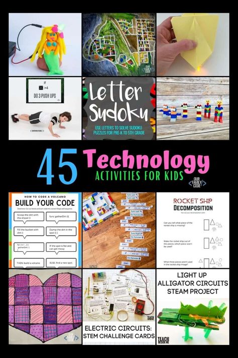 Science And Technology Activities For Preschoolers, Technology Activities For Kids, Computer Activities For Kids, Preschool Technology, Computer Science Projects, Computer Science Lessons, Unplugged Coding Activities, Technology Activities, Steam Lab