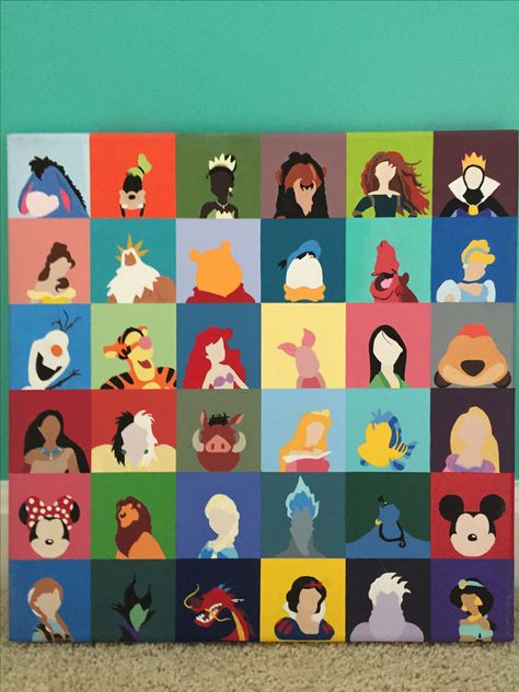 Painting Disney Character Canvas Canvases Eeyore, Goofy, Tiana, Scar, Merida, Evil Queen, Belle, King Triton, Winnie the Pooh, Donald Duck, Sebastian, Cinderella, Olaf, Tigger, Ariel, Piglet, Mulan, Timon, Pocahontas, Cruella de Vil, Pumba,  Aurora Sleeping Beauty, Flounder, Rapunzel, Minnie Mouse, Simba, Elsa, Hades, Genie, Mickey Mouse, Anna, Maleficent, Mushu, Snow White, Ursula, Jasmine Disney Canvas Paintings, Painting Disney, Disney Canvas Art, Disney Canvas, Disney Paintings, Wallpaper Disney, Cute Canvas Paintings, Canvas Drawings, Cute Canvas